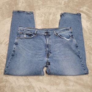 Levis 505 Mens Sz 40x30 Jeans Regular Fit Straight Leg Medium Wash Blue Denim